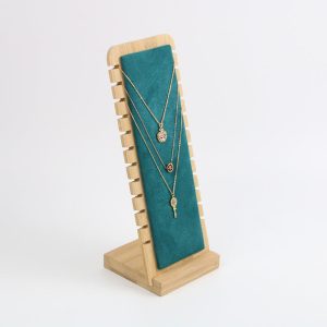 Présentoir de colliers de rangement en bambou et en bois créatif et simple, présentoir vertical en microfibre, présentoir de bijoux, spot de style européen – Image 5