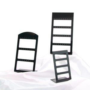 Porte-bijoux en acrylique, boucles d'oreilles creuses noires, boucles d'oreilles, porte-pendentifs, présentoir à bijoux, prise de vue, accessoires de stand – Image 2