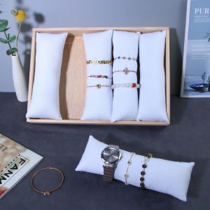 Spot porte-bijoux journal 5 positions plateau à bijoux bracelet montre bracelet stockage de bijoux plateau d'affichage support de tir de bijoux – Image 3