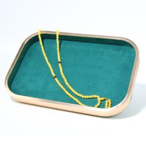 Plaque à bijoux en métal, porte-bijoux, plaque à bijoux verte en microfibre en alliage d'aluminium, présentoir à bijoux européen, stockage de bijoux – Image 4