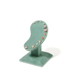Porte-bijoux transfrontalier, porte-boucles d'oreilles en flanelle verte, bijouterie, vitrine de diffusion en direct, accessoires, présentoir de bijoux – Image 5