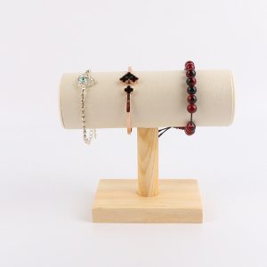 Porte-bracelet, bracelet en bois massif, bracelet, présentoir cylindrique en flanelle, porte-montre, accessoires de tir, porte-bijoux. – Image 10