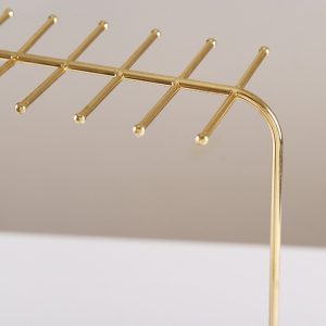 Présentoir à colliers en fer forgé en bois massif, présentoir à bijoux ménagers, présentoir à pendentifs suspendus de type porte, accessoires photo, présentoir à bijoux – Image 4