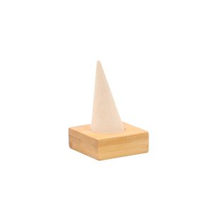 Présentoir à bagues, porte-bijoux, porte-bagues, porte-bagues, accessoires de présentoir, porte-bagues en bambou vert et en microfibre de bois. – Image 2