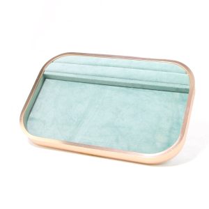 Plaque à bijoux en métal, porte-bijoux, plaque à bijoux vert clair en microfibre d'alliage d'aluminium, présentoir à bijoux européen, stockage de bijoux – Image 12