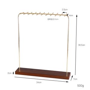 Présentoir de collier en fer forgé en bois de noyer présentoir de bijoux ménagers présentoir de pendentif de type porte présentoir de bijoux photo – Image 6