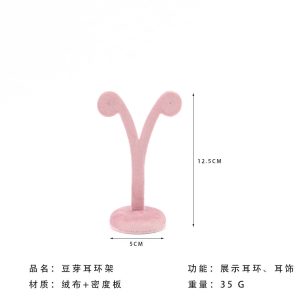 Porte-bijoux, présentoir, flanelle rose, collier de fenêtre, accessoires de présentation de bijoux en bague, accessoires de présentation de bijoux haut de gamme. – Image 10