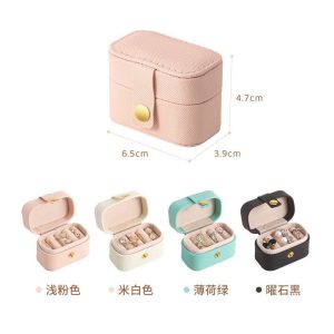 Spot transfrontalier petite et pratique boîte à bijoux mini boîte à bijoux portable rangement de voyage boucles d'oreilles boîte à bagues en gros – Image 5