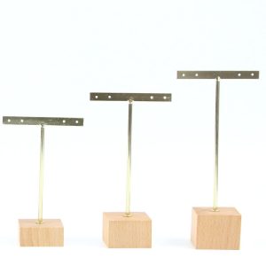 Support de boucles d'oreilles ensemble de trois pièces fond en bois boucles d'oreilles en bois présentoir de boucles d'oreilles présentoir de boucles d'oreilles en métal présentoir de bijoux en fer forgé – Image 7