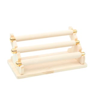 Support à bagues à trois couches en daim spot transfrontalier, support de rangement, présentoir à bijoux amovible, vitrine, accessoires de tir de stand – Image 5