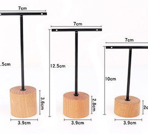 Support de boucles d'oreilles ensemble de trois pièces fond en bois boucles d'oreilles en bois présentoir de boucles d'oreilles présentoir de boucles d'oreilles en métal présentoir de bijoux en fer forgé – Image 5