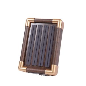 Spot transfrontalier rétro présentoir à bagues à bijoux présentoir à bagues en noyer présentoir de stockage présentoir à bijoux canal de prise de vue – Image 4