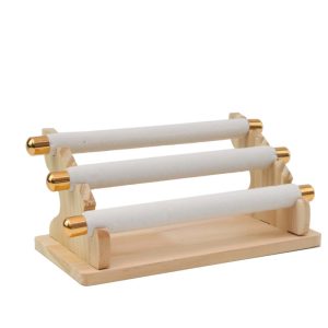 Support à bagues à trois couches en daim spot transfrontalier, support de rangement, présentoir à bijoux amovible, vitrine, accessoires de tir de stand – Image 8