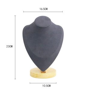 Mode en bois modèle de portrait européen et américain collier de bijoux en flanelle présentoir accessoires de tir de bijoux – Image 7
