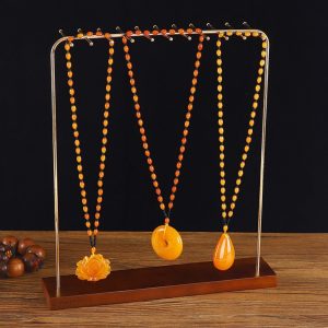 Présentoir de collier en fer forgé en bois de noyer présentoir de bijoux ménagers présentoir de pendentif de type porte présentoir de bijoux photo – Image 2