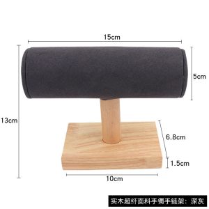 Porte-bracelet, bracelet en bois massif, bracelet, présentoir cylindrique en flanelle, porte-montre, accessoires de tir, porte-bijoux. – Image 6