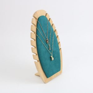 Présentoir de colliers de rangement en bambou et en bois créatif et simple, présentoir vertical en microfibre, présentoir de bijoux, spot de style européen – Image 8