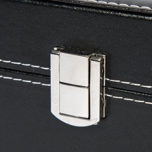 Boîte de montre à motif sténopé boîte en cuir pu 6-10-12-bit boîte d'emballage de montre à vitre multi-verre – Image 3