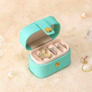 Spot transfrontalier petite et pratique boîte à bijoux mini boîte à bijoux portable rangement de voyage boucles d'oreilles boîte à bagues en gros – Image 8