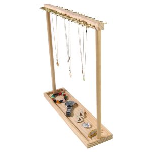 Présentoir transfrontalier pour collier en rondins de bois bracelet ornement de table pendentif boucle d'oreille accessoire de rangement porte-bijoux – Image 6