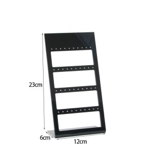 Porte-bijoux en acrylique, boucles d'oreilles creuses noires, boucles d'oreilles, porte-pendentifs, présentoir à bijoux, prise de vue, accessoires de stand – Image 4