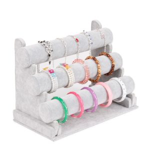 Vente en gros de bijoux, présentoir de bracelet en flanelle amovible à trois couches, présentoir de montre-bracelet – Image 3
