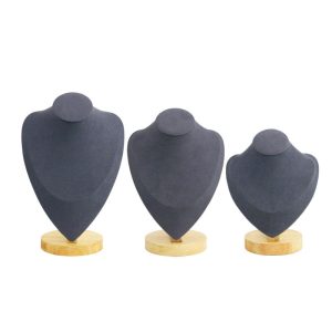 Mode en bois modèle de portrait européen et américain collier de bijoux en flanelle présentoir accessoires de tir de bijoux – Image 4