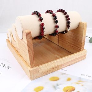 Présentoir de bracelet amovible à trois couches en bois massif présentoir de montre en bois original présentoir à bijoux présentoir à bijoux – Image 3