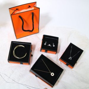 Spot en gros bijoux carton orange ciel et terre couverture bague boucles d'oreilles boucles d'oreilles collier bracelet bracelet bijoux coffret cadeau – Image 2