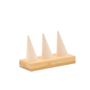 Présentoir à bagues, porte-bijoux, porte-bagues, porte-bagues, accessoires de présentoir, porte-bagues en bambou vert et en microfibre de bois. – Image 10