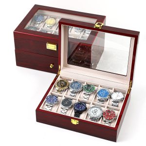 Boîte de montre de peinture ponctuelle transfrontalière boîte à bijoux en molleton de perles boîte-cadeau à 24 chiffres boîte de rangement de poussière de bijoux pour hommes et femmes – Image 5