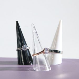 Porte-bagues en plastique transparent porte-doigts paire présentoir à bagues bijouterie présentoir à bijoux internet célébrité accessoires de tir en direct – Image 4