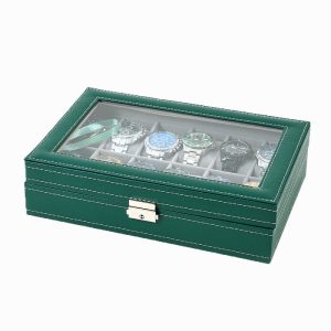 Boîte de rangement de montres transfrontalière, boîte de présentation de bijoux, boîte d'emballage de collection de bijoux, boîte de montre en cuir, boîte à bijoux ménagers. – Image 5