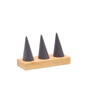 Présentoir à bagues, porte-bijoux, porte-bagues, porte-bagues, accessoires de présentoir, porte-bagues en bambou vert et en microfibre de bois. – Image 3