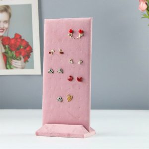 Porte-bijoux, présentoir, flanelle rose, collier de fenêtre, accessoires de présentation de bijoux en bague, accessoires de présentation de bijoux haut de gamme. – Image 2