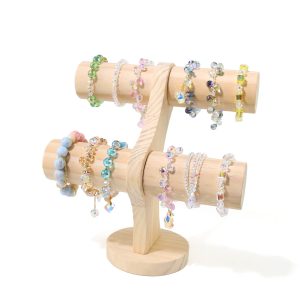 Usine spot en gros porte-bijoux tête en bois fleur bracelet perle bande de cheveux présentoir bijouterie présentoir – Image 3
