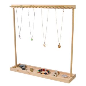 Présentoir transfrontalier pour collier en rondins de bois bracelet ornement de table pendentif boucle d'oreille accessoire de rangement porte-bijoux – Image 7