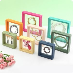 Boîte à bijoux pe boîte d'affichage transparente boîte de suspension bracelet bracelet jade présentoir anti-oxydation compteur présentoir – Image 1