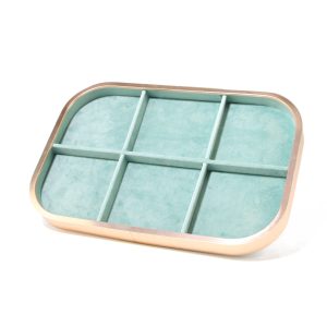 Plaque à bijoux en métal, porte-bijoux, plaque à bijoux vert clair en microfibre d'alliage d'aluminium, présentoir à bijoux européen, stockage de bijoux – Image 11