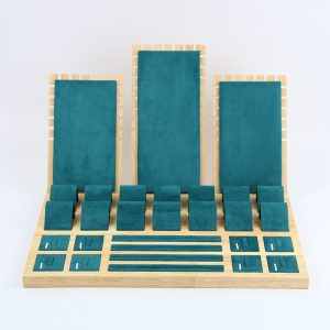 Présentoir à bijoux, boucles d'oreilles européennes en bambou et en bois, présentoir à bijoux, présentoir à bijoux en microfibre, présentoir à bijoux – Image 2