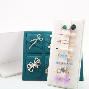 Présentoir en épingle à cheveux, rangement de bijoux rétro simple, accessoires pour cheveux, couvre-chef, épingle à cheveux, surface imitation daim, tableau d'affichage de stand – Image 2