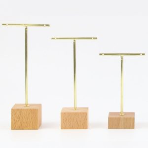 Support de boucles d'oreilles ensemble de trois pièces fond en bois boucles d'oreilles en bois présentoir de boucles d'oreilles présentoir de boucles d'oreilles en métal présentoir de bijoux en fer forgé – Image 11