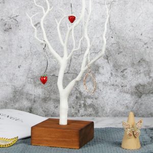 Acacia arbre bijoux stand boucles d'oreilles bague collier présentoir mode créatif maison bijoux stockage – Image 4