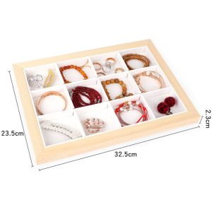 Log plaque à bijoux en cuir boucles d'oreilles bague collier plaque d'affichage plaque de rangement look palette accessoires d'affichage de bijoux – Image 3