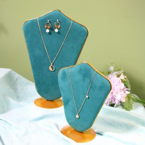 Présentoir à bijoux Flanelle multicolore, bijoux à bords dorés, bagues, boucles d'oreilles, collier, support à pendentifs, accessoires d'affichage à combinaison créative – Image 2