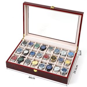 Boîte de montre de peinture ponctuelle transfrontalière boîte à bijoux en molleton de perles boîte-cadeau à 24 chiffres boîte de rangement de poussière de bijoux pour hommes et femmes – Image 13