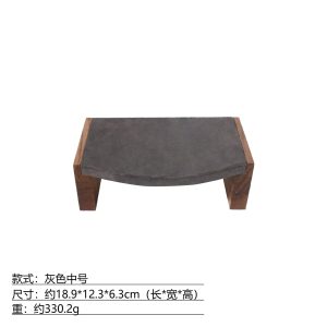 Table de rehaussement de flanelle de noyer haut de gamme présentoir de bijoux présentoir de bijouterie table fluide de bijoux ensemble de trois pièces – Image 6