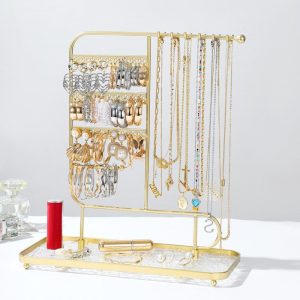 Spot transfrontalier, boucles d'oreilles créatives en métal, colliers, porte-bagues, accessoires de diffusion en direct de perles de bijouterie, porte-bijoux. – Image 7