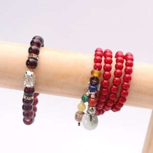 Présentoir de collier de bracelet en rondins étagère de rangement de bracelet suspendu en bois massif multicouche accessoires de porte-bijoux en bois – Image 3