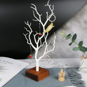 Acacia arbre bijoux stand boucles d'oreilles bague collier présentoir mode créatif maison bijoux stockage – Image 1